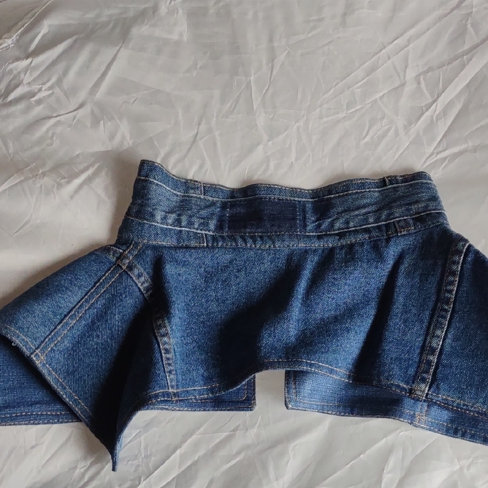 Handcrafted Denim Peplum. Made With Upcycled Denim. One-of-a-kind Piece - Picture 4 of 5